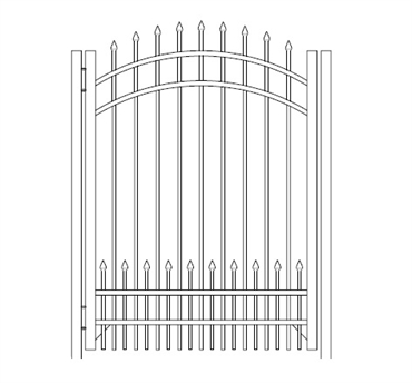 Picture of S1 Bennington with Doggie Panel Arched Walk Gate Drawing